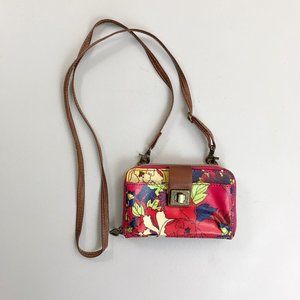 SAKROOTS Floral Smartphone Crossbody Multi-Compartment Card Wallet Red